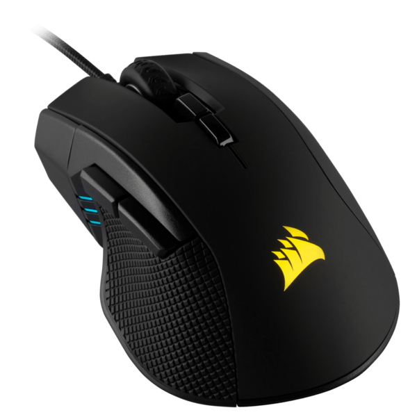 MOUSE CORSAIR, „IRONCLAW RGB”, gaming, cu fir, USB, optic, 18000 dpi, butoane/scroll 7/1, iluminare, butoane programabile, negru, „CH-9307011-EU” (timbru verde 0.18 lei)