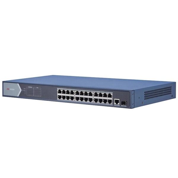 SWITCH PoE HIKVISION, port Gigabit x 24, SFP SFP x 1, managed, rackabil, carcasa metalica, „DS-3E0526P-E” (timbru verde 2 lei)