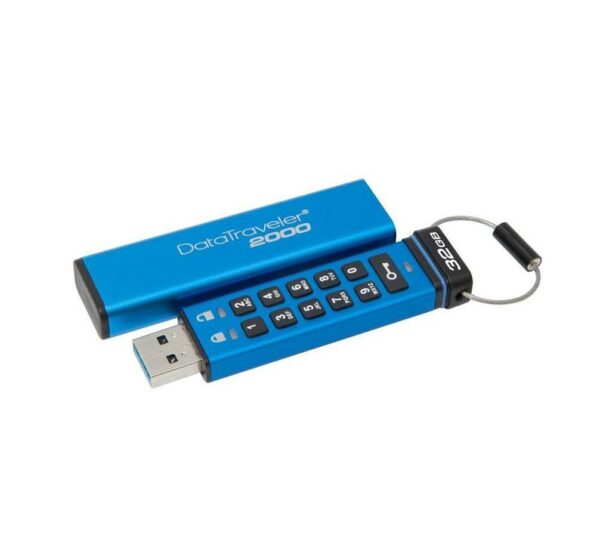 MEMORIE USB 3.1 KINGSTON 8 GB, cu capac | cu cifru, carcasa plastic, albastru, „DT2000/8GB” (timbru verde 0.03 lei)