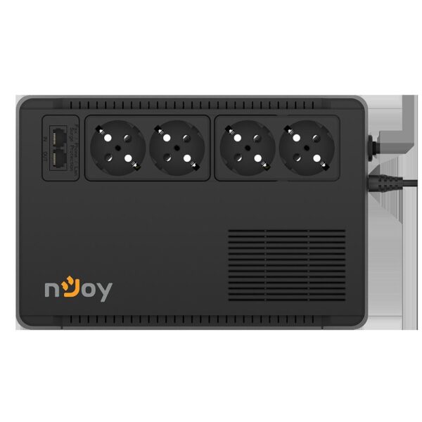 UPS NJOY, „SOTER 600”, Line Int. cu management, brick, 600VA/360W, AVR, Schuko x 4, 1 x baterie GP05122F, back-up 1 – 10 min., „PWUP-LI060SR-AZ01B” (timbru verde 11 lei)