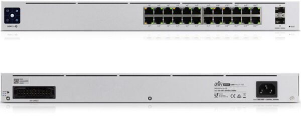 SWITCH PoE UBIQUITI, „UNIFI PRO SWITCH 24″port Gigabit x 24, SFP SFP+ x 2, managed, rackabil, carcasa metalica, „USW-PRO-24-POE” (timbru verde 2 lei)