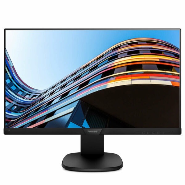 MONITOR PHILIPS 21.5″, multimedia, IPS, Full HD (1920 x 1080), Wide, 250 cd/mp, 5 ms, HDMI, VGA, DisplayPort, „223S7EJMB/00” (timbru verde 7 lei)