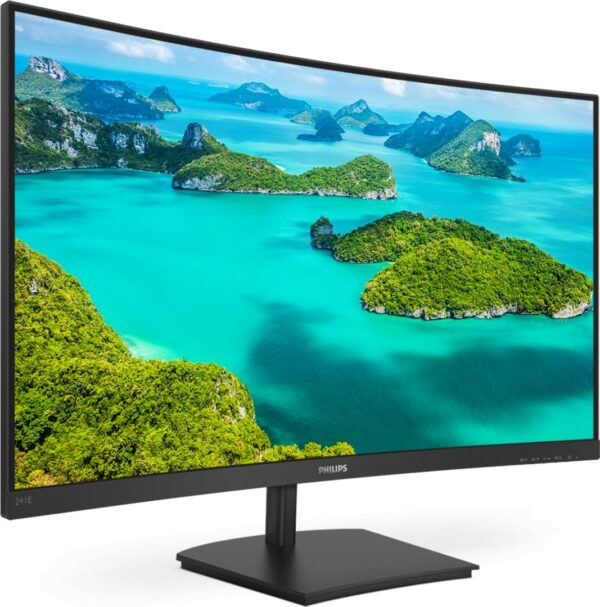 MONITOR PHILIPS 24″, multimedia, VA, Full HD (1920 x 1080), Wide, curbat, 250 cd/mp, 4 ms, HDMI, VGA, „241E1SCA/00” (timbru verde 7 lei)