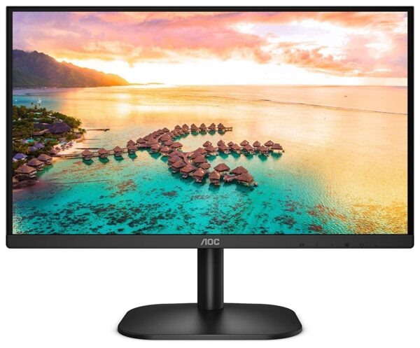 MONITOR AOC 23.8″, home, office, IPS, Full HD (1920 x 1080), Wide, 250 cd/mp, 7 ms, HDMI, VGA, „24B2XH” (timbru verde 7 lei)