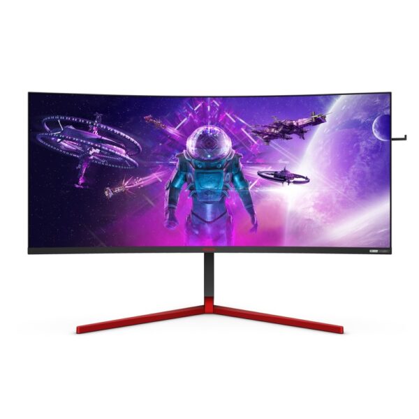 MONITOR AOC 35″ gaming, VA, UWQHD (3440 x 1440), Ultra Wide, curbat, 1000 cd/mp, 2 ms, HDMI, DisplayPort x 2, „AG353UCG” (timbru verde 7 lei)