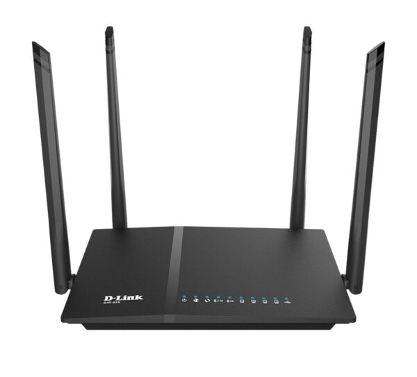 ROUTER D-LINK wireless 1200Mbps, 4 porturi Gigabit, 4 antene externe, USB 3G/4G suport, Dual Band AC1200 (867/300Mbps),45506863 „DIR-825/EE” (timbru verde 0.8 lei)