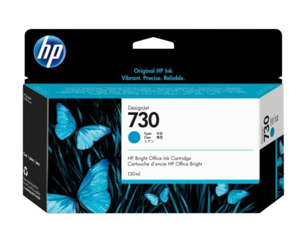 Cartus Cerneala Original HP Cyan, nr.730, pentru T1700|T2600, 130ml, (timbru verde 0.15 lei), „P2V62A”