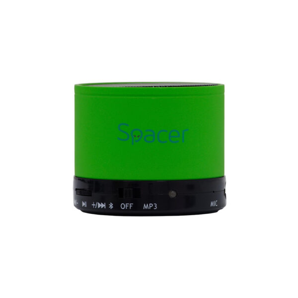 BOXA SPACER portabila bluetooth TOPPER, RMS: 3W, control volum, acumulator 520mAh, timp de functionare pana la 5 ore, distanta de functionare pana la 10m, incarcare USB, GREEN, „SPB-TOPPER-GREEN”