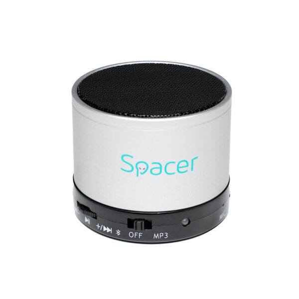 BOXA SPACER portabila bluetooth TOPPER, RMS: 3W, control volum, acumulator 520mAh, timp de functionare pana la 5 ore, distanta de functionare pana la 10m, incarcare USB, SILVER, „SPB-TOPPER-SILV” (timbru verde 0.18 lei)