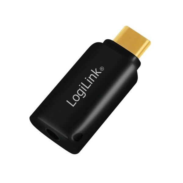 ADAPTOR audio LOGILINK USB-C la 3.5 mm jack (M), black, „UA0356” (timbru verde 0.18 lei)