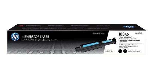 Dual-Pack Original HP Black, nr.103AD, pentru NeverStop LaserJet 1000|1200, 5K, (timbru verde 1.2 lei) , „W1103AD”