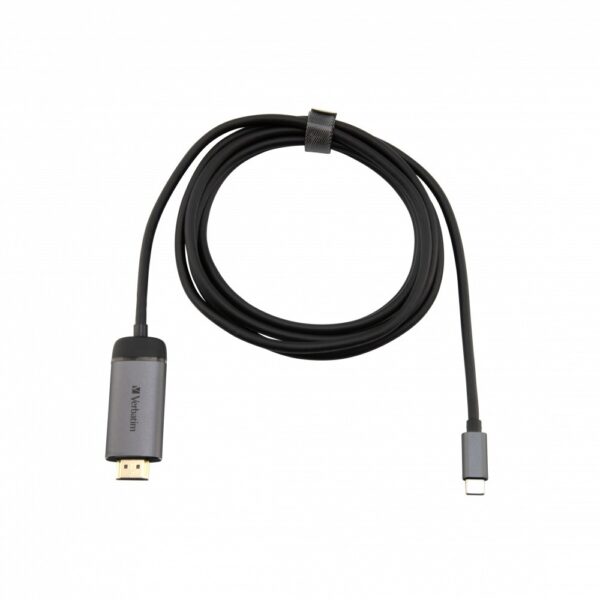 CABLU video VERBATIM, 4K, USB Type C (T) la HDMI (T), cablu 1.5 m, brushed metal „49144” (timbru verde 0.18 lei)