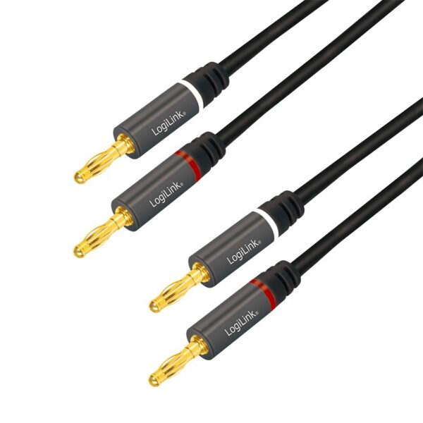 CABLU audio LOGILINK stereo (2 x 2.5 mm jack T/T), 3m, conectori auriti, negru „CA1210” (timbru verde 0.18 lei)