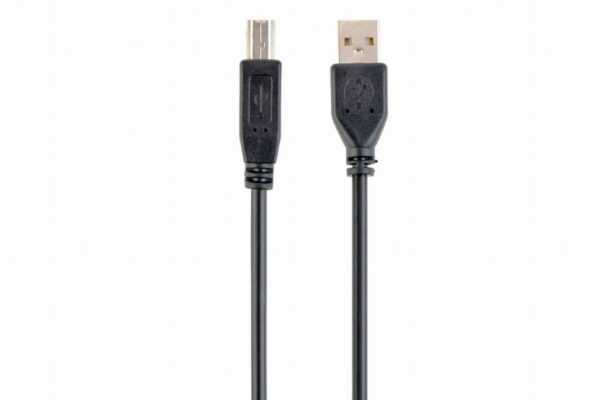 CABLU USB GEMBIRD pt. imprimanta, USB 2.0 (T) la USB 2.0 Type-B (T), 1m, conectori auriti, black, „CCP-USB2-AMBM-1M” (timbru verde 0.08 lei)