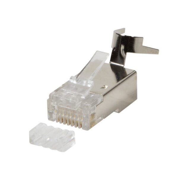 MUFA RJ-45 LOGILINK pt. cablu UTP, FTP, SFTP, Cat5e | Cat6 | Cat6a | Cat7 | Cat7a | Cat8.1, RJ-45 (T), ecranat, plastic cu metal, 50 buc, „MP0033”