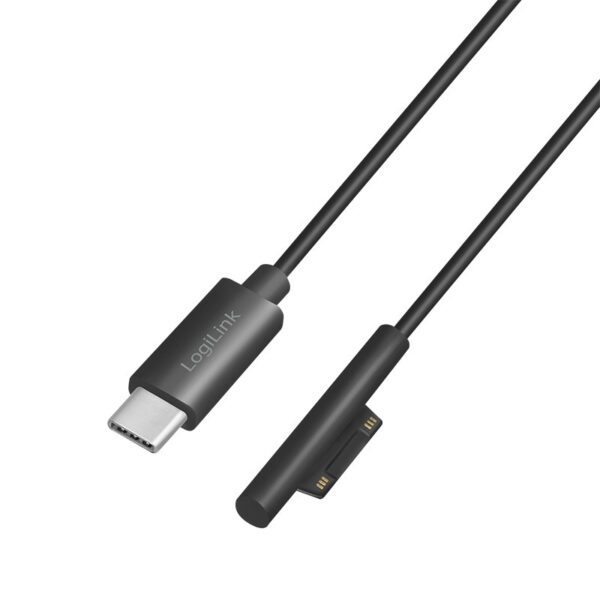 CABLU alimentare LOGILINK, pt. Microsoft Surface, USB Type-C (T) la Surface conector, 1.8m, black, „PA0224” (timbru verde 0.18 lei)