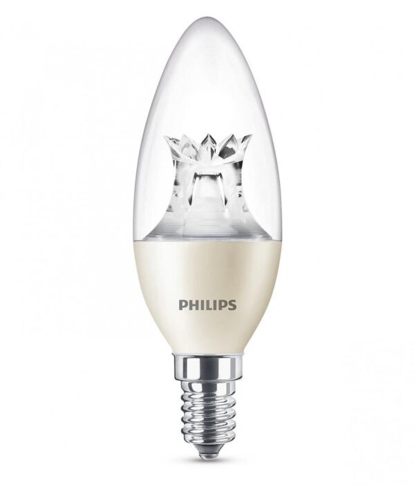 BEC LED Philips, soclu E14, putere 4W, forma lumanare, lumina alb calda, alimentare 220 – 240 V, „000008718696453667” (timbru verde 0.45 lei)
