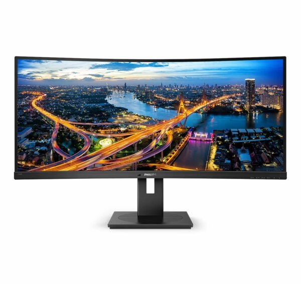 MONITOR PHILIPS 34″, multimedia, SVA, UWQHD (3440 x 1440), Wide, curbat, 300 cd/mp, 5 ms, HDMI, DisplayPort, „346B1C/00” (timbru verde 7 lei)