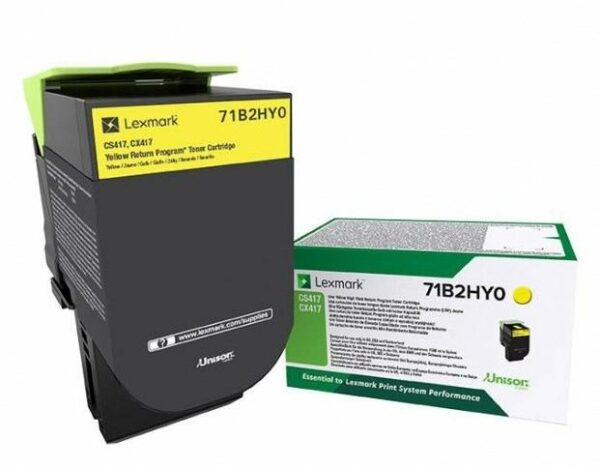 Toner Original Lexmark Yellow, 71B2HY0, pentru CX 417|CX 517|CS 417|CS 517 , 3.5K, (timbru verde 1.2 lei) , „71B2HY0”