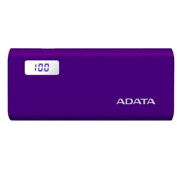 POWER BANK ADATA 12500mAh, 2 x USB, digital display pt. status baterie, P12500D 12.500 mAh, 2.1A out, purple, „AP12500D-DGT-5V-CPU” (timbru verde 0.18 lei)