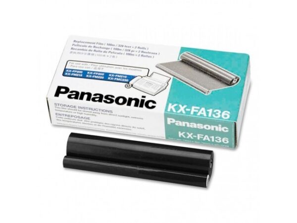 Dual-Pack Film TTR Original Panasonic Black, FA136A, pentru KX-FP105, 2X100m, incl.TV 0 RON, „KX-FA136A-E”