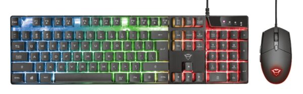 Kit TASTATURA si Mouse TRUST – gaming, „GXT 838 Azor”, cu fir, 104 taste, format standard, switch , USB, negru, „TR-23289” (timbru verde 0.8 lei)