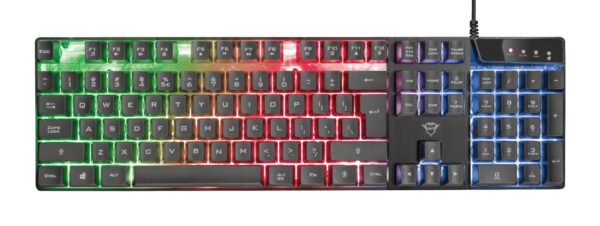 TASTATURA TRUST- gaming, „GXT 835 Azor”, cu fir, 104 taste, format standard , USB, negru, „TR-23651” (timbru verde 0.8 lei)