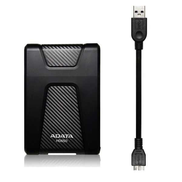 HDD extern ADATA 2 TB, HD650, 2.5 inch, USB 3.2, negru, „AHD650-2TU3-CBK” (timbru verde 0.8 lei)