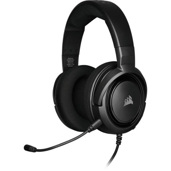 CASTI Corsair, „HS35”, cu fir, gaming, utilizare multimedia, smartphone, microfon pe brat, detasabil, conectare prin Jack 3.5 mm, negru, „CA-9011195-EU”, (timbru verde 0.8 lei)