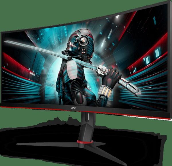 MONITOR AOC 34″ gaming, VA, UWQHD (3440 x 1440), Wide, 300 cd/mp, 1 ms, HDMI, DisplayPort, „CU34G2/BK” (timbru verde 7 lei)