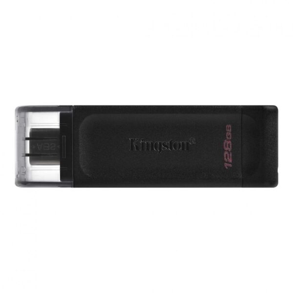 MEMORIE USB 3.2 Type-C KINGSTON 128 GB, clasica, carcasa plastic, negru, „DT70/128GB” (timbru verde 0.03 lei)
