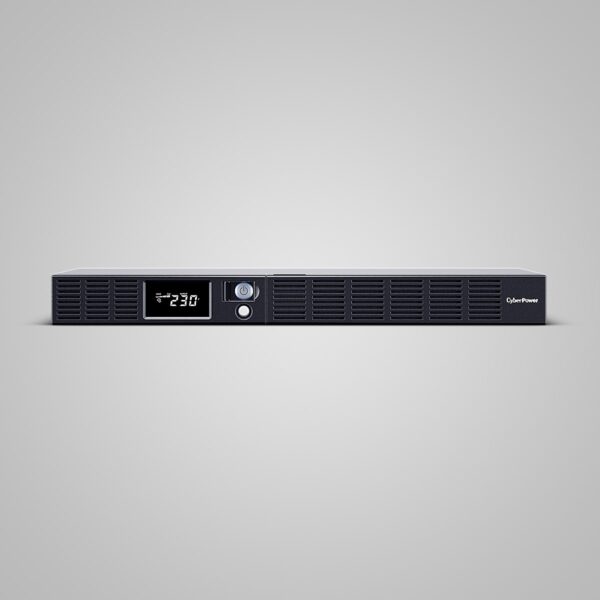 UPS CYBER POWER Line Int. cu management, LCD, rack, 600VA/ 360W, AVR, 6 x socket IEC, display LCD, 1 x baterie RBP0019, Backup 4 – 12 min, incarcare 8h, USB, RS232, combo RJ45, GreenPower, serie OR, Rack 1U, „OR600ERM1U” (timbru verde 4 lei)