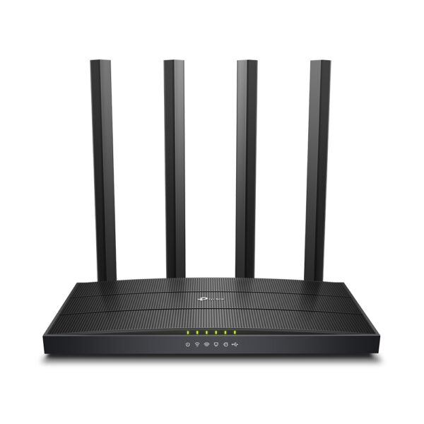 ROUTER TP-LINK wireless 1200Mbps, 4 porturi 10/100/1000Mbps,1 x WAN Gigabit, 4 antene externe, Dual Band AC1200 „Archer C6U” (timbru verde 2 lei)