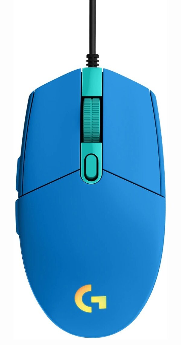 MOUSE LOGITECH, „G102 LIGHTSYNC”, gaming, cu fir, USB, optic, 8000 dpi, butoane/scroll 6/1, iluminare, butoane programabile, albastru, „910-005801” (timbru verde 0.18 lei)