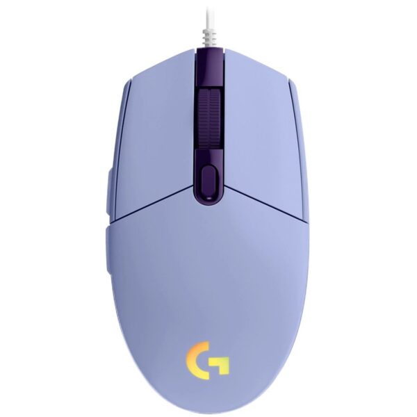 MOUSE LOGITECH, „G102 LIGHTSYNC”, gaming, cu fir, USB, optic, 8000 dpi, butoane/scroll 6/1, iluminare, butoane programabile, violet, „910-005854” (timbru verde 0.18 lei)