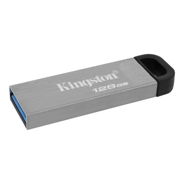 MEMORIE USB 3.2 KINGSTON 128 GB, clasica, carcasa metalic, argintiu, „DTKN/128GB” (timbru verde 0.03 lei)
