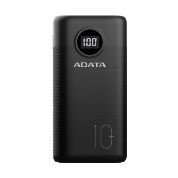 POWER BANK ADATA 10000mAh, Quick Charge 3.0 + PD 22.5W, 2 x USB & 1 x USB-C, digital display pt. status baterie, P10000QCD 10.000 mAh, total 3A, black, „AP10000QCD-DGT-CBK” (timbru verde 0.18 lei)