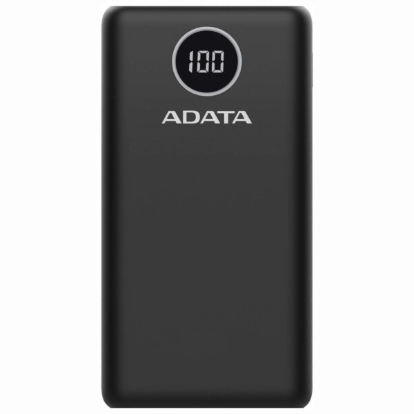 POWER BANK ADATA 20000mAh, Quick Charge 3.0 + PD 18W, 2 x USB & 1 x USB-C, digital display pt. status baterie, P20000QCD 20.000 mAh, total 3A, black, „AP20000QCD-DGT-CBK” (timbru verde 0.18 lei)