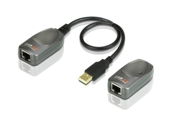 CABLU USB ATEN, prelungitor, conector USB 2.0 (T) | RJ-45 (M), gri, „UCE260-A7-G” (timbru verde 0.08 lei)