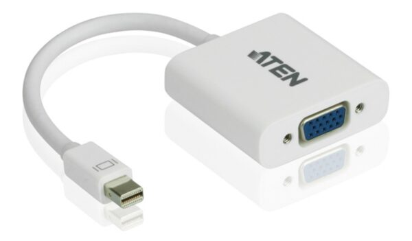 CABLU video ATEN, cablu or adaptor video, Mini-DisplayPort (T) la VGA (M), Full HD+ (1920×1200) la 60Hz, „VC920-AT” (timbru verde 0.08 lei)