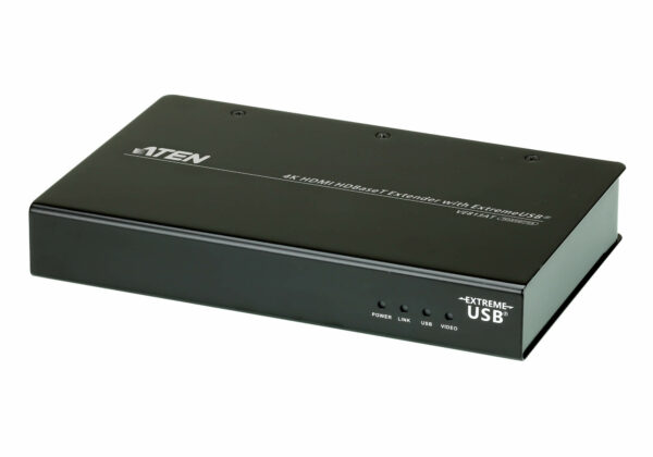 Extender video ATEN, extender, HDMI (M) | USB Type-B la HDMI (M) | USB 2.0 x 3, 4K DCI (4096×2160) la 60Hz, „VE813A-AT-G” (timbru verde 0.18 lei)