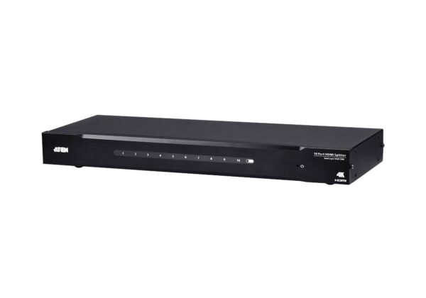 SPLITTER video ATEN, split HDMI la 10 monitoare, conector 1: HDMI (M); conector 2: HDMI (M) x 10, „VS0110HA-AT-G” (timbru verde 4 lei)