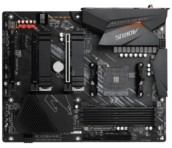 PLACA de BAZA Gigabyte „B550 AORUS ELITE AX V2”, skt AM4, ATX, AMD B550, 4 x DDR4, max. 128 GB, 4 x SATA, 2 x M.2, 7.1, „B550 AORUS ELITE AX V2”