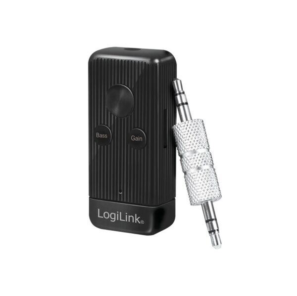RECEIVER audio Logilink, conectare prin Jack 3.5mm, distanta 10 m (pana la), Bluetooth v5.0, ac. 300mAh, pana la 6.5 ore, card microSD, indicator LED, bass booster, antena interna, black, 43501884 „BT0055” (timbru verde 0.18 lei)