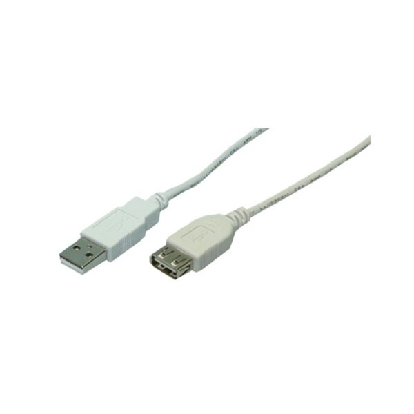 CABLU USB LOGILINK prelungitor, USB 2.0 (T) la USB 2.0 (M), 5m, gri, „CU0012” (timbru verde 0.18 lei)