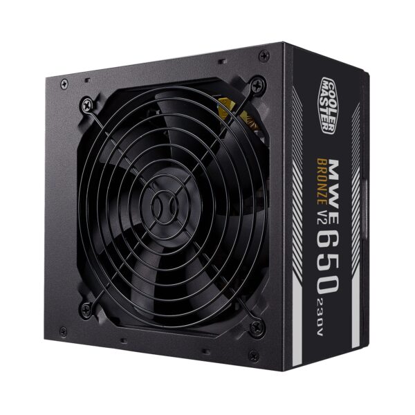 SURSA COOLER MASTER 650W (real), MWE 650 Bronze 230V V2, silent HDB fan 120mm, 80 Plus Bronze, 4x PCI-E (6+2), 6x S-ATA „MPE-6501-ACABW-BEU”, (timbru verde 2 lei)