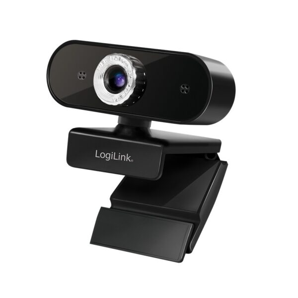 CAMERA WEB LOGILINK senzor. 1080p Full-HD cu rezolutie video 1920×1080; inclinare 30grade, rotatie 180grade, microfon, cablu 1.45m, „UA0371” (timbru verde 0.18 lei)