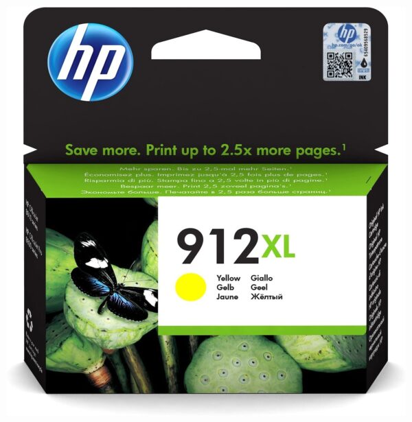 Cartus Cerneala Original HP Yellow, nr.912XL, pentru OfficeJet 8013|8023, 825, (timbru verde 0.15 lei), „3YL83AE”