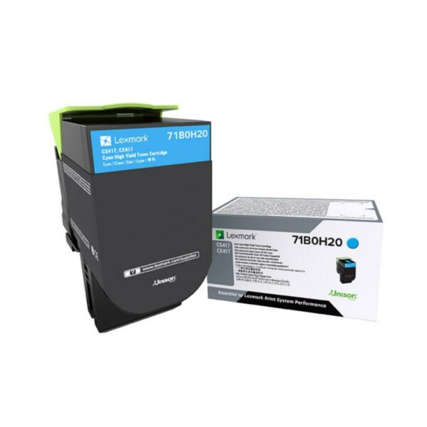 Toner Original Lexmark Cyan, 71B0H20, pentru CS417|CX417, 3.5K, (timbru verde 1.2 lei) , „71B0H20”