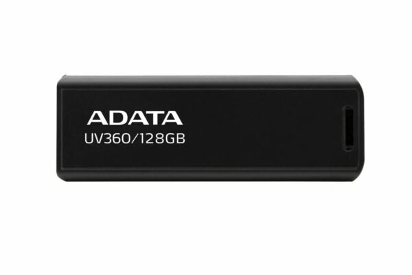 MEMORIE USB 3.2 ADATA 128 GB, retractabila, carcasa metalica, negru, „AUV360-128G-RBK” (timbru verde 0.03 lei)